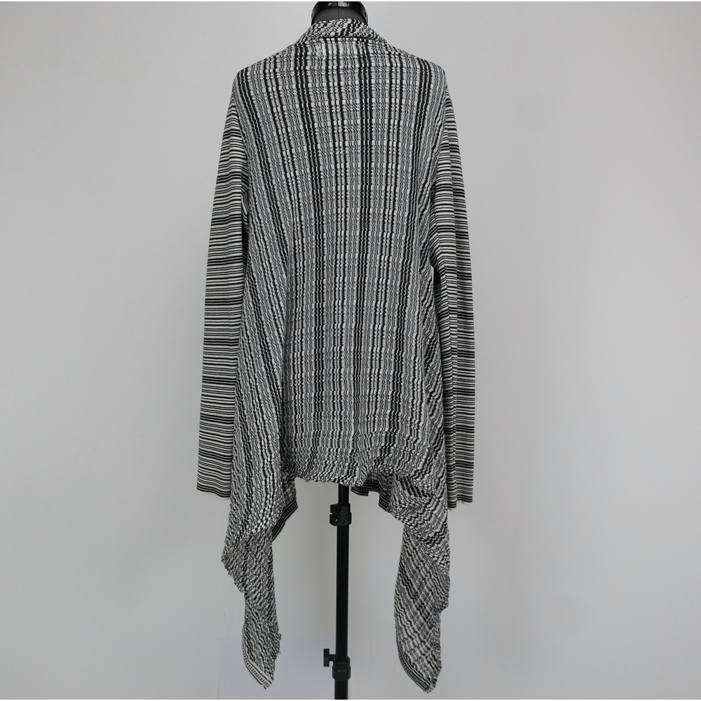 Ioanna Kourbela Cardigan Handkerchief Hem Striped Knit Monochrome Women's M‎ - Picture 6 of 11